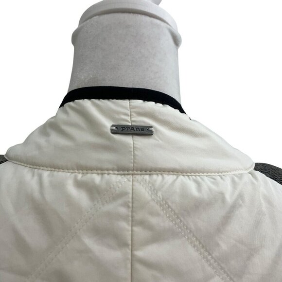 prAna Lightweight Full Zip Quilted Vest Pockets White Gray Women's size XL - Picture 6 of 8